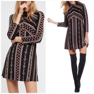 Free People Stella Long Sleeve Boho Mini Dress